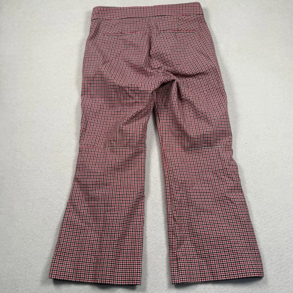 J Crew Hayden Kickout Crop Pant Womens 4 Red Plaid Gingham Wide Leg AJ425
